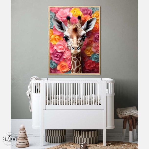 Giraffens Blomsterunivers - Giraf Plakat 22