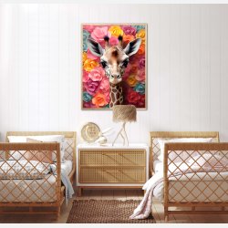 Giraffens Blomsterunivers - Giraf Plakat 22