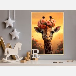 Giraffens Blomstermagi - Giraf Plakat 9