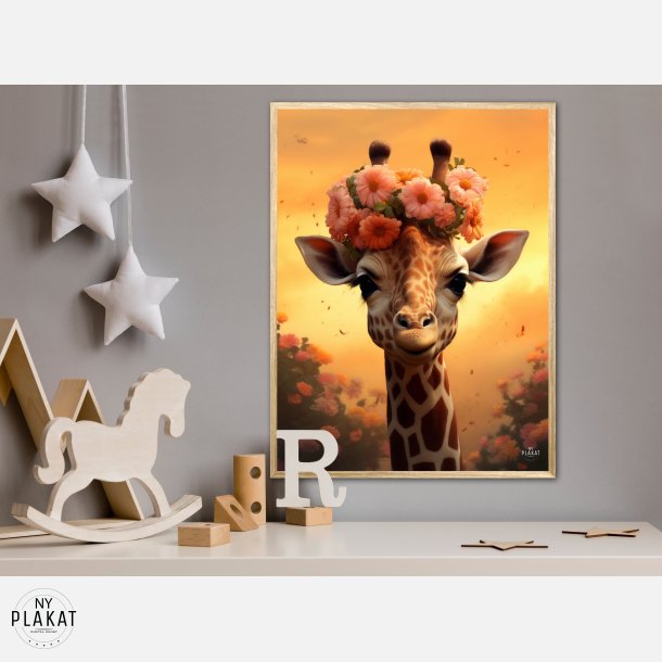 Giraffens Blomstermagi - Giraf Plakat 9