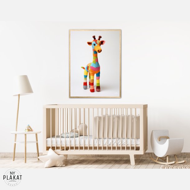 Giraf i Varmt og Farverigt Garn - Giraf Plakat 6