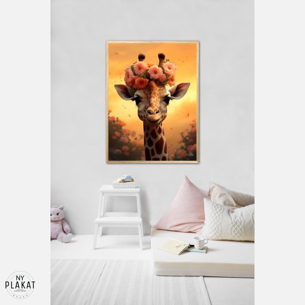 Giraffens Blomstermagi - Giraf Plakat 9