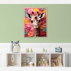 Giraffens Blomsterunivers - Giraf Plakat 22