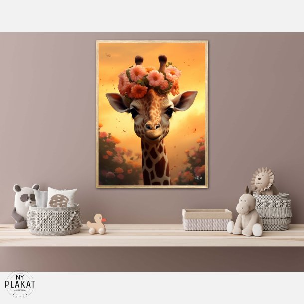 Giraffens Blomstermagi - Giraf Plakat 9