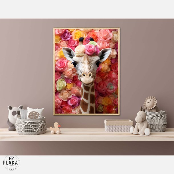 Blomsterfestival med Giraf - Giraf Plakat 21