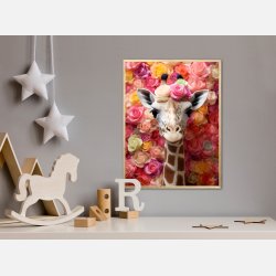 Blomsterfestival med Giraf - Giraf Plakat 21
