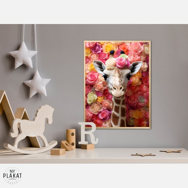 Blomsterfestival med Giraf - Giraf Plakat 21