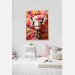 Blomsterfestival med Giraf - Giraf Plakat 21