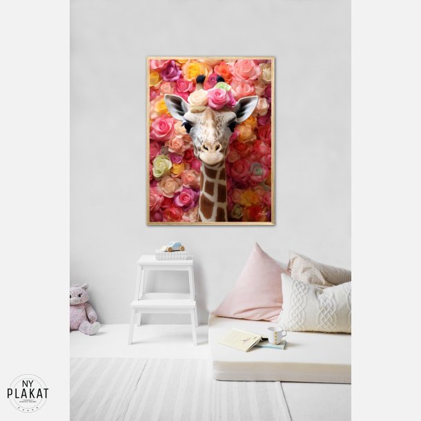 Blomsterfestival med Giraf - Giraf Plakat 21