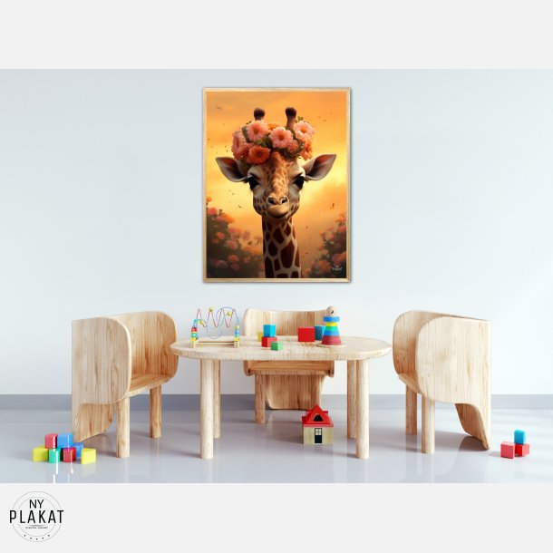 Giraffens Blomstermagi - Giraf Plakat 9