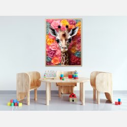 Giraffens Blomsterunivers - Giraf Plakat 22