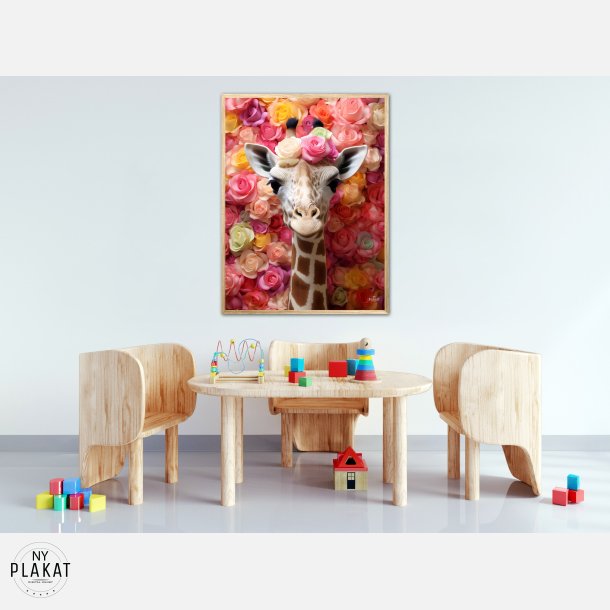 Blomsterfestival med Giraf - Giraf Plakat 21