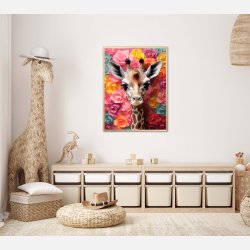 Giraffens Blomsterunivers - Giraf Plakat 22