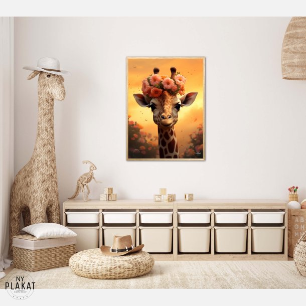 Giraffens Blomstermagi - Giraf Plakat 9