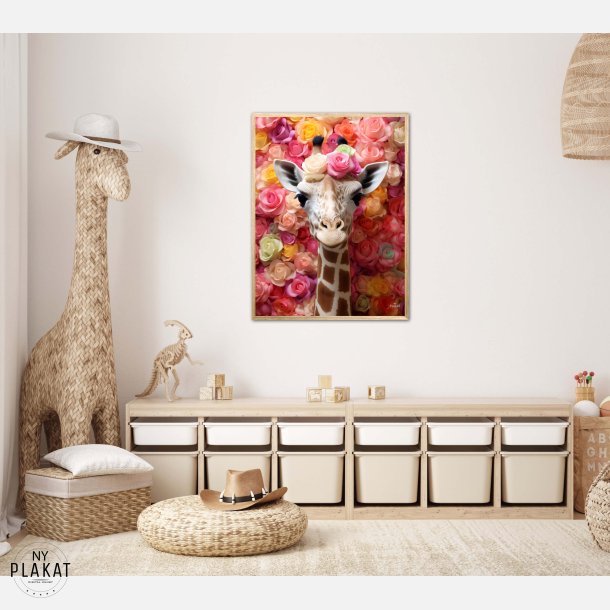 Blomsterfestival med Giraf - Giraf Plakat 21