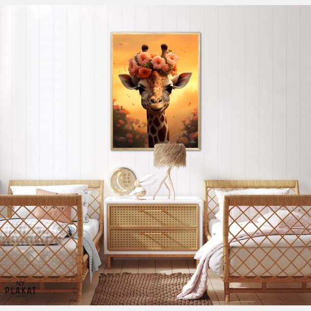 Giraffens Blomstermagi - Giraf Plakat 9
