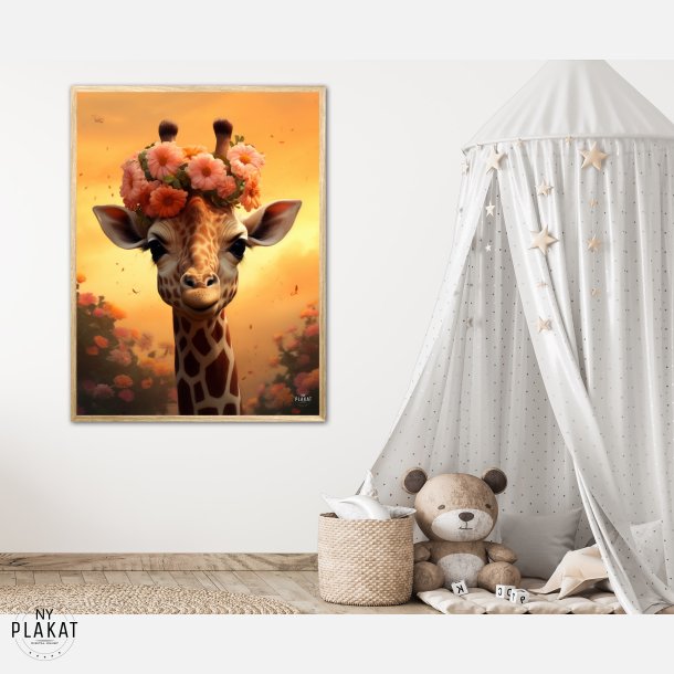 Giraffens Blomstermagi - Giraf Plakat 9