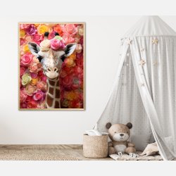 Blomsterfestival med Giraf - Giraf Plakat 21