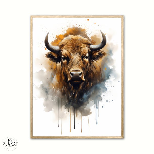 Bison Plakat 2 - Vandfarve Effekt