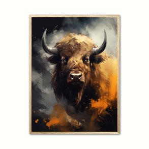 Bison Plakat 3 - Vandfarve Effekt