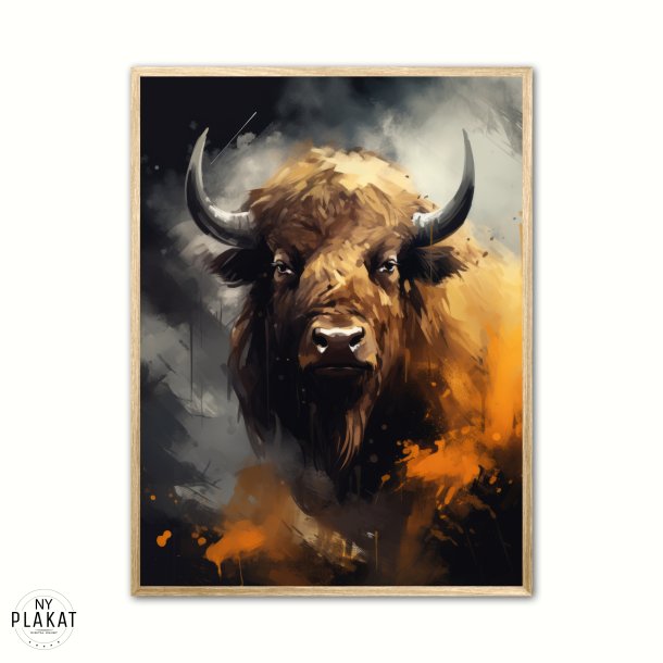 Bison Plakat 3 - Vandfarve Effekt