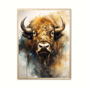 Bison Plakat 4 - Vandfarve Effekt