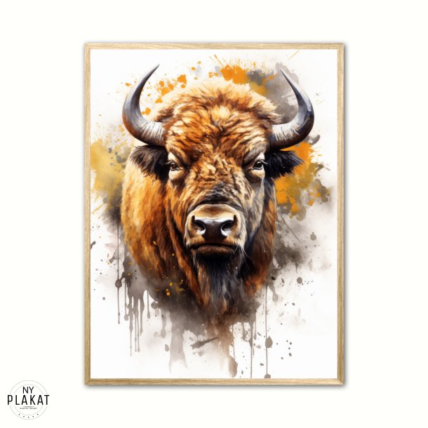 Bison Plakat 5 - Vandfarve Effekt