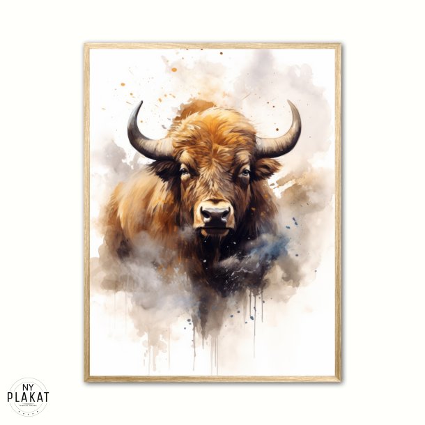 Bison Plakat 7 - Vandfarve Effekt