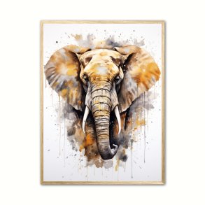 Elefant Plakat 2 - Vandfarve Effekt