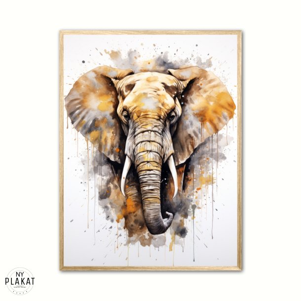 Elefant Plakat 2 - Vandfarve Effekt