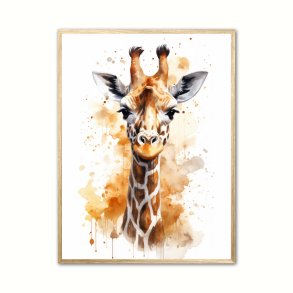 Giraf Plakat 11 - Vandfarve Effekt