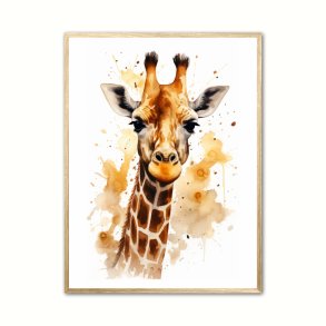 Giraf Plakat 12 - Vandfarve Effekt