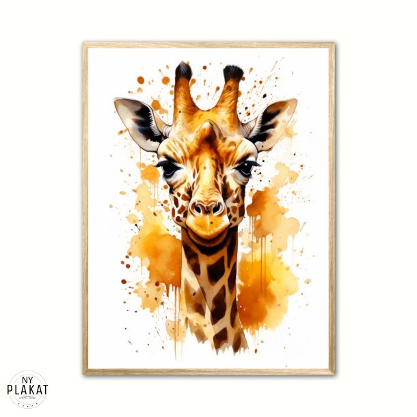 Giraf Plakat 13 - Vandfarve Effekt