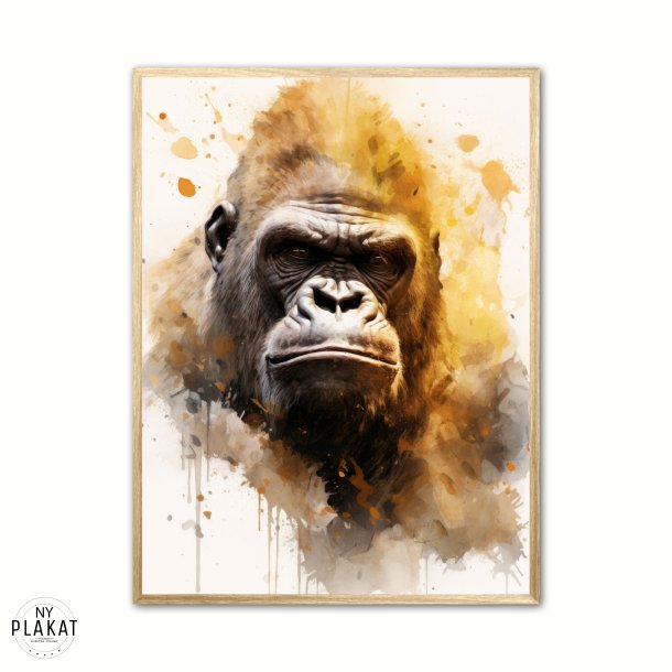 Gorilla Plakat 11 - Vandfarve Effekt