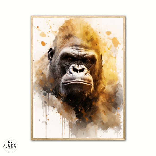 Gorilla Plakat 11 - Vandfarve Effekt
