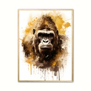 Gorilla Plakat 12 - Vandfarve Effekt