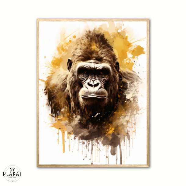 Gorilla Plakat 12 - Vandfarve Effekt
