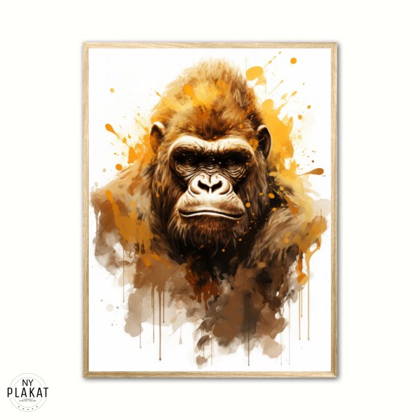 Gorilla Plakat 13 - Vandfarve Effekt