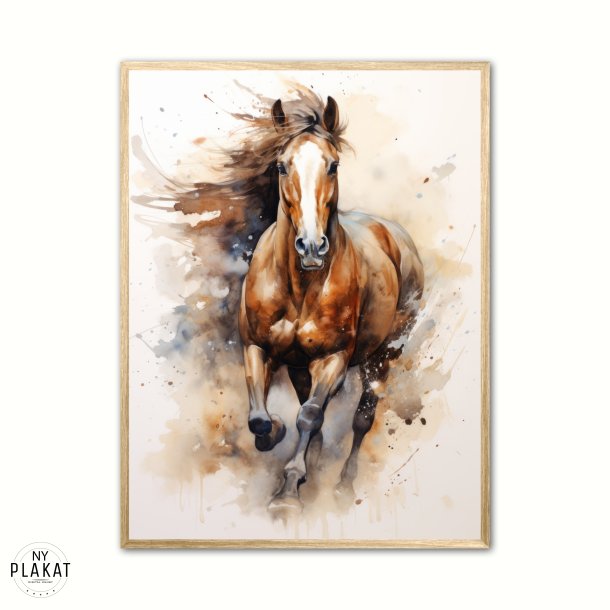 Hest Plakat 3 - Vandfarve Effekt