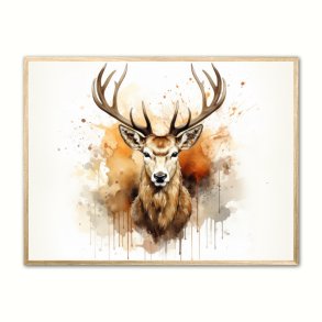Hjort Plakat 13 - Vandfarve Effekt