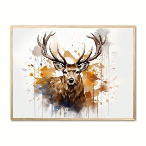 Hjort Plakat 14 - Vandfarve Effekt