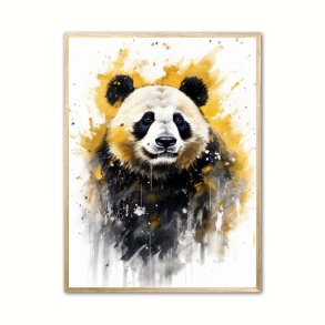 Panda Plakat 3 - Vandfarve Effekt