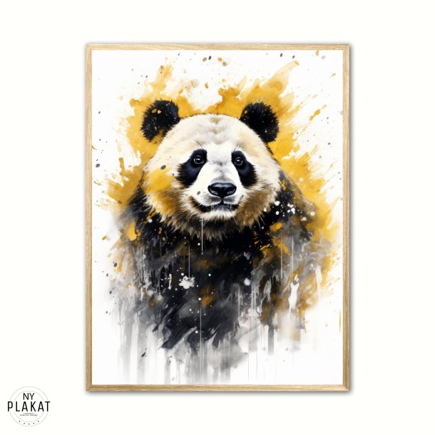 Panda Plakat 3 - Vandfarve Effekt