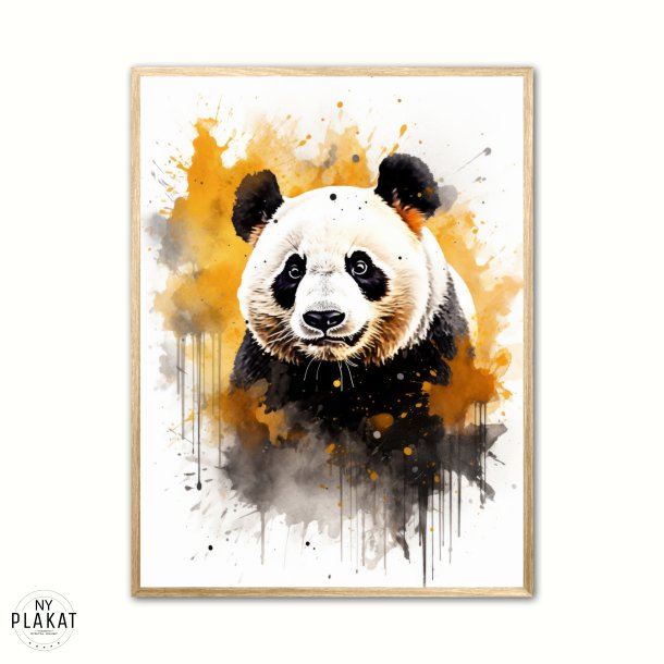 Panda Plakat 4 - Vandfarve Effekt