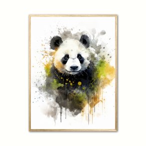 Panda Plakat 5 - Vandfarve Effekt