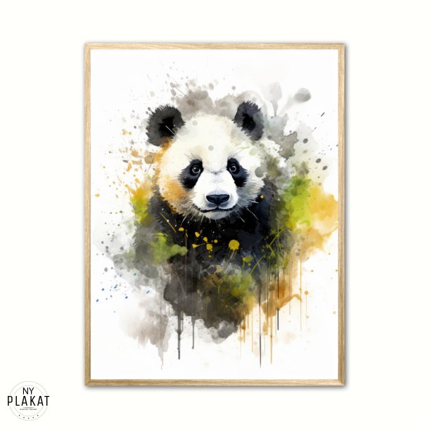 Panda Plakat 5 - Vandfarve Effekt