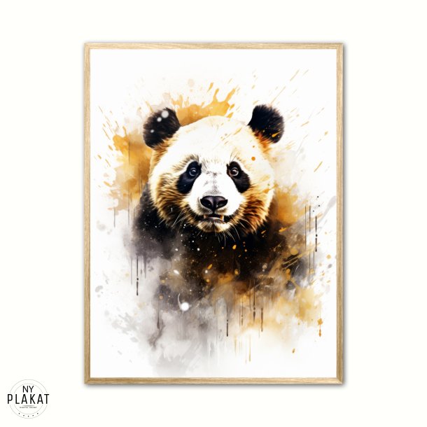 Panda Plakat 6 - Vandfarve Effekt