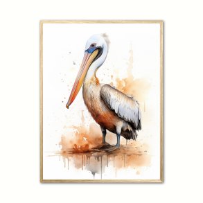 Pelikan Plakat 2 - Vandfarve Effekt