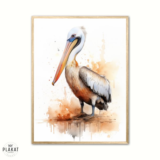 Pelikan Plakat 2 - Vandfarve Effekt