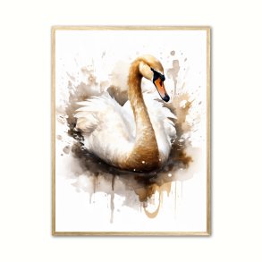Svane Plakat 2 - Vandfarve Effekt